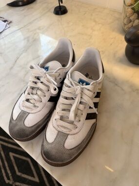 adidas Samba sneakers in white, black and gray